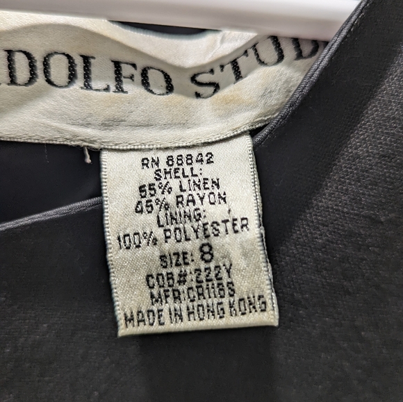 Adolfo Studio Black Dress Size 8 - Picture 4 of 5